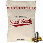 Back view of the ergonomic e-commerce pocket seed pouch showing the flexible one-hand squeeze opening mechanism.
