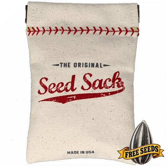 Back view of the ergonomic e-commerce pocket seed pouch showing the flexible one-hand squeeze opening mechanism.