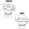 Squeeze open, snap close